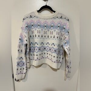 Sugar Moon Women's Ivory Combo Long Sleeve Sweater Size Small New with Tags